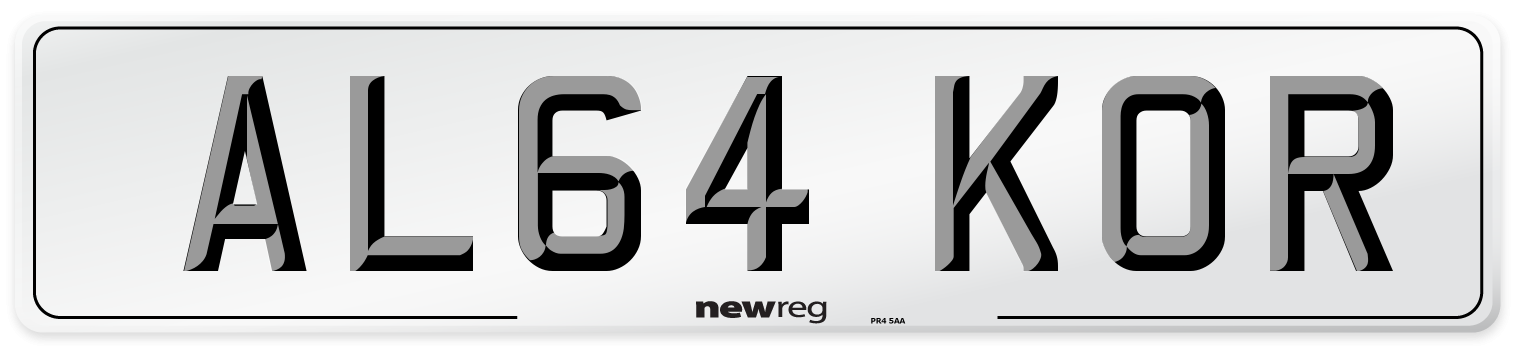 AL64 KOR Number Plate from New Reg